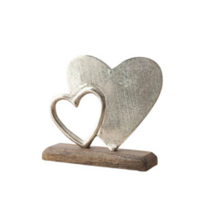 Aluminium Double Hearts, 17cm